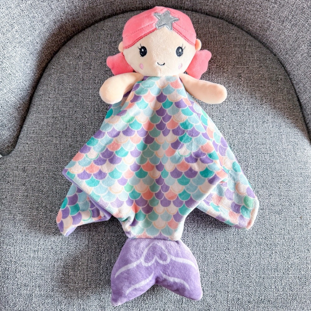 Linzy Toys Mermaid Baby Lovey Plush Security Blanket Doll Pastel Purple Girl